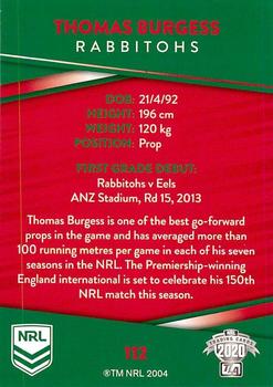 2020 NRL Traders #112 Thomas Burgess Back